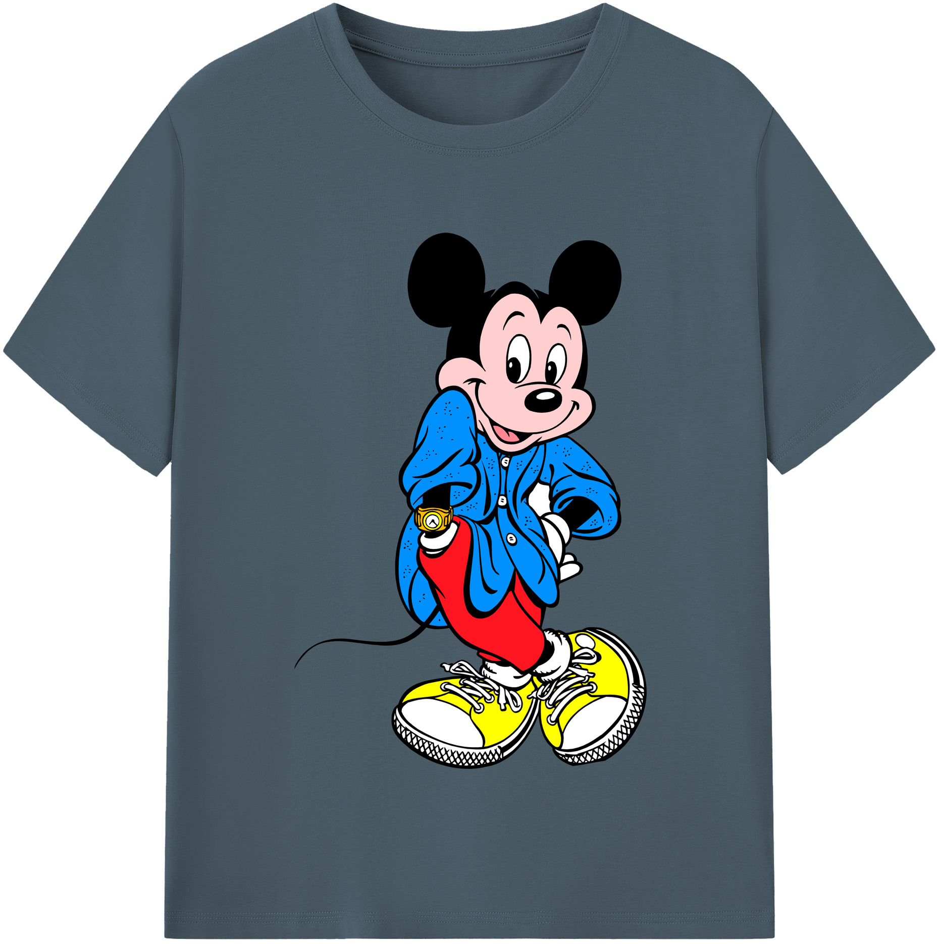 （画像用） ミッキーマウス Mickey Mouse 綿100％半袖Tシャツ（フロントプリント）